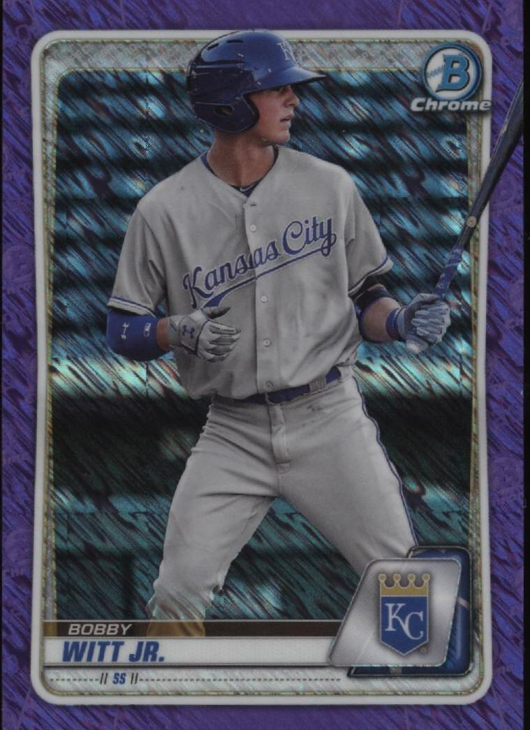 2020 Bowman Chrome Prospects Baseball Purple Shimmer Refractor Bobby Witt Jr. #BCP-160