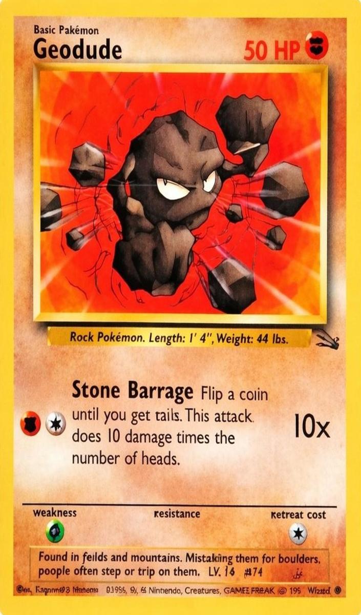 1999 Pokemon Fossil Geodude #47 PSA 9