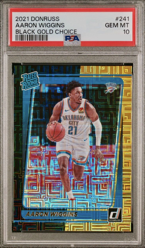2021 Panini Donruss Basketball Choice Black Gold Aaron Wiggins #241 PSA 10