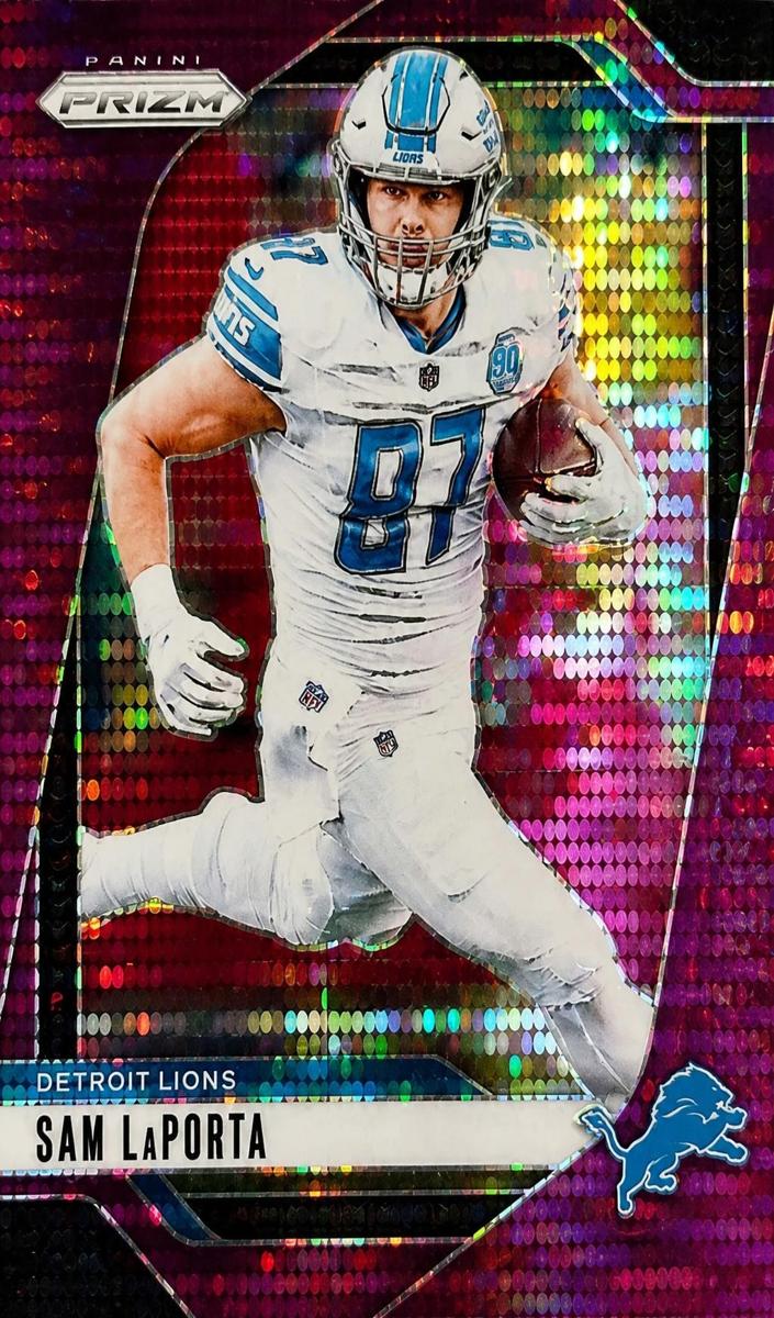 2024 Panini Prizm Football Purple Pulsar Sam LaPorta #96
