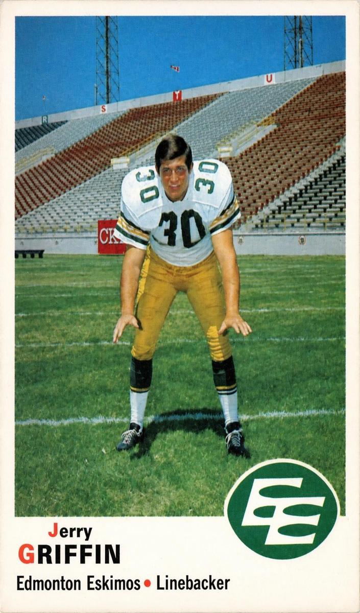 1970 O-Pee-Chee CFL Football Jerry Griffin #51 PSA 8