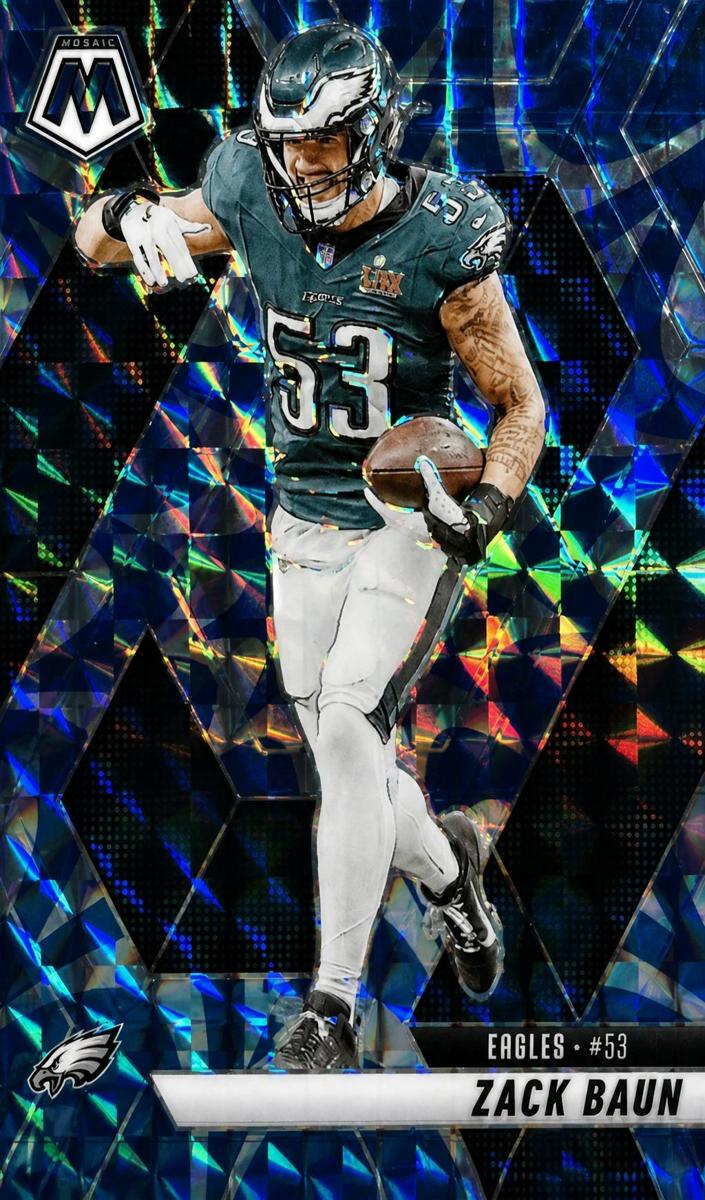 2025 Panini Mosaic Football Reactive Blue Zack Baun #141