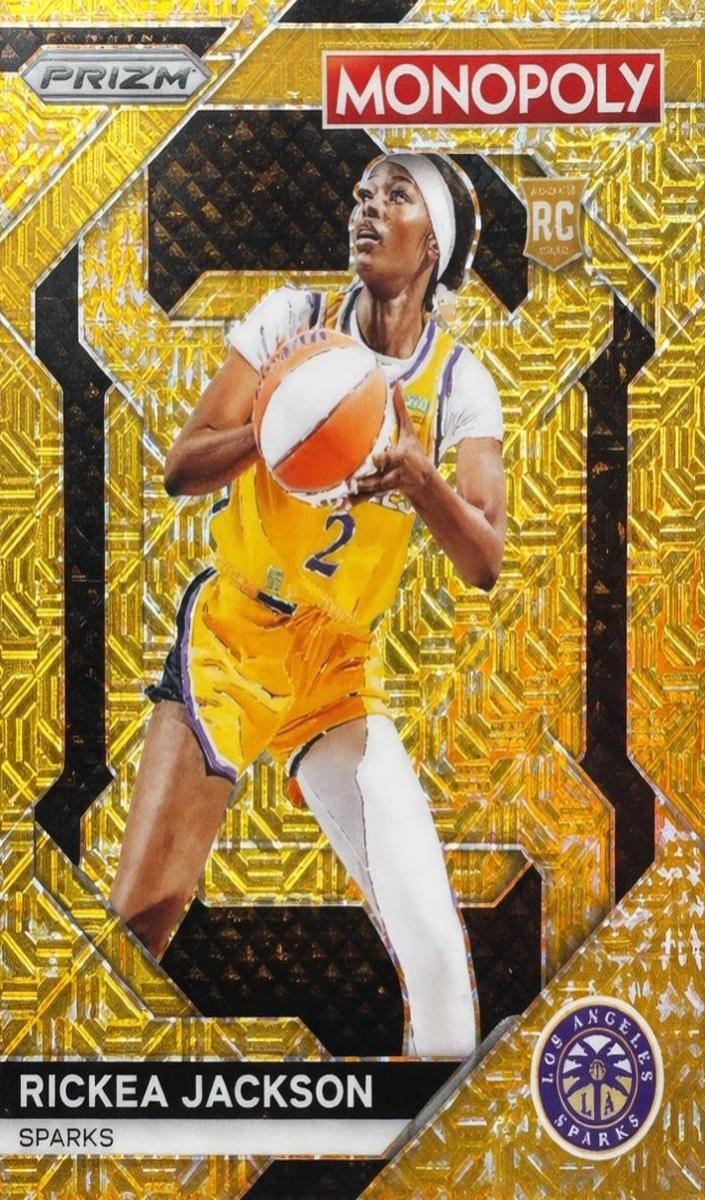 2024 Panini Prizm Monopoly WNBA Basketball Gold Millionaire Shimmer Rickea Jackson #WNBA25 PSA 10