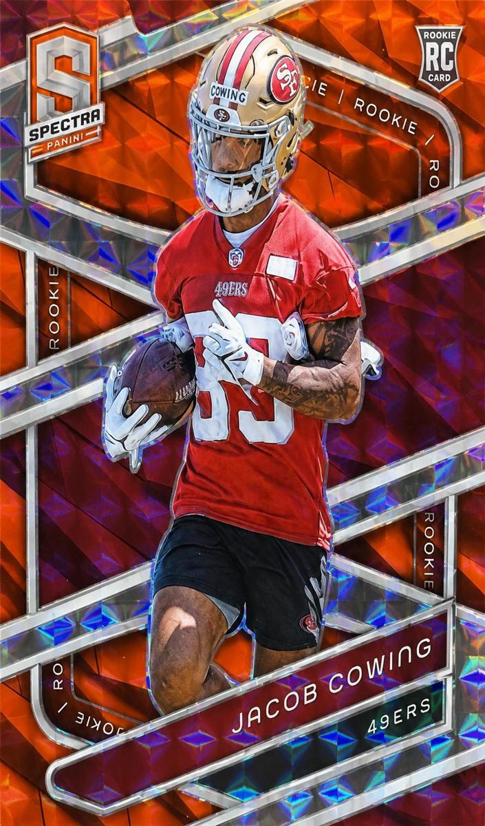 2024 Panini Spectra Football Neon Orange Die Cut Jacob Cowing #150
