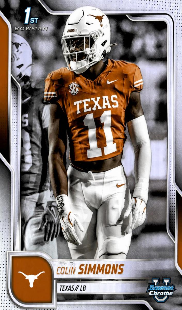 2025 Bowman Chrome University Football Refractor Colin Simmons #122