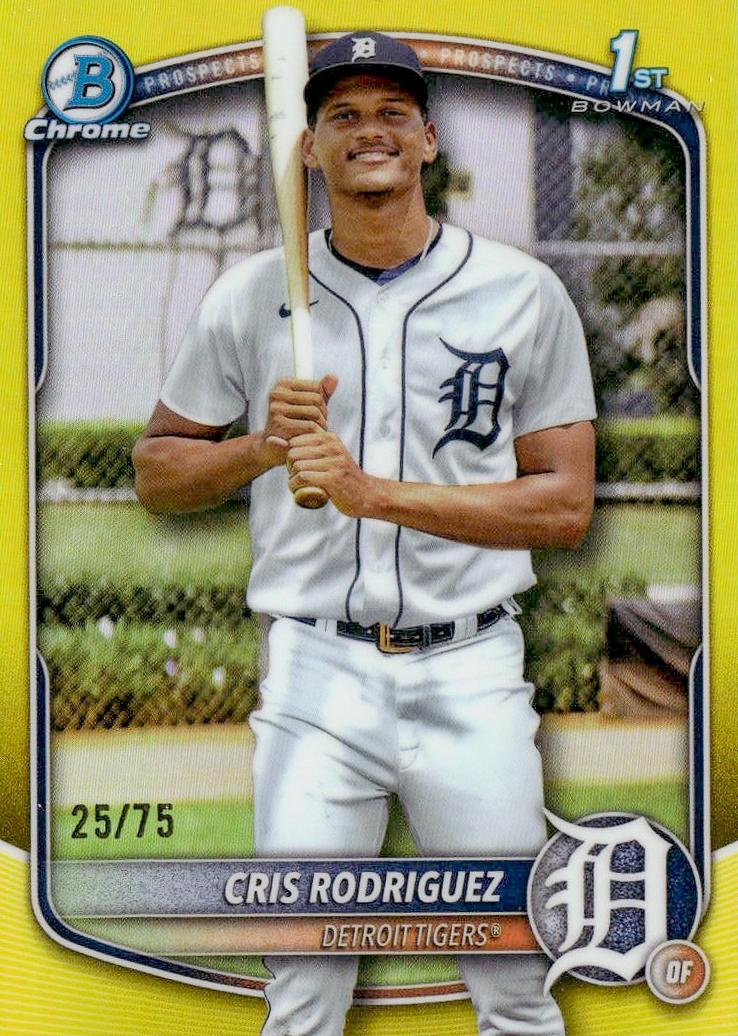 2025 Bowman Chrome Prospects Baseball Yellow Refractor Cris Rodriguez #BCP-250 PSA 10