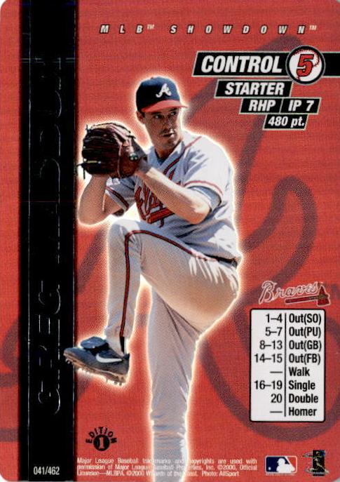 2000 MLB Showdown 1st Edition Baseball Foil Greg Maddux #41