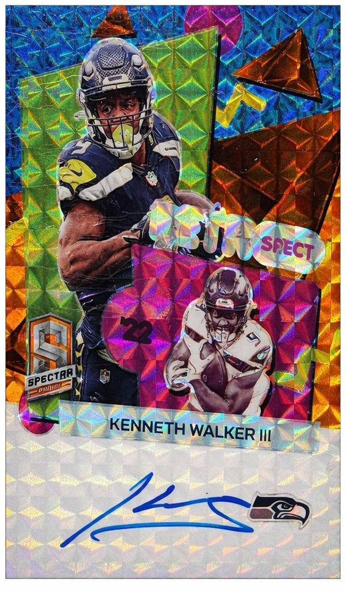 2023 Panini Spectra Football Neon Orange Kenneth Walker III #RS-KW PSA 9