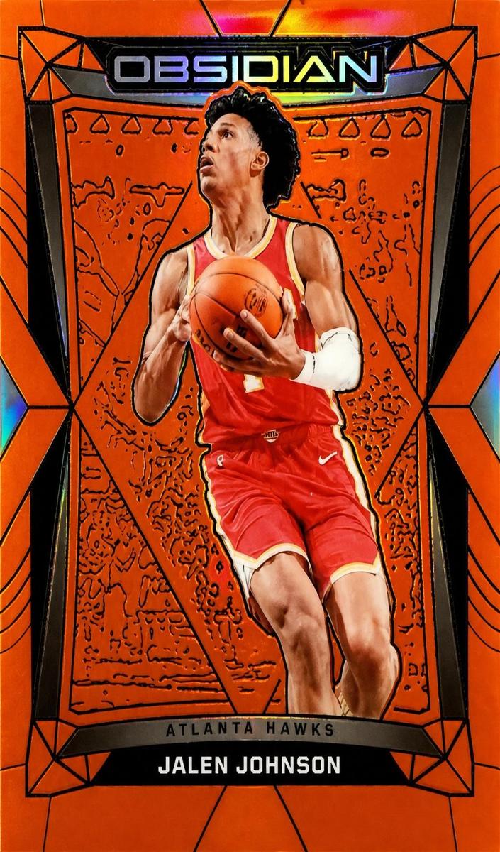 2023 Panini Obsidian Basketball Electric Etch Orange Flood Jalen Johnson #34
