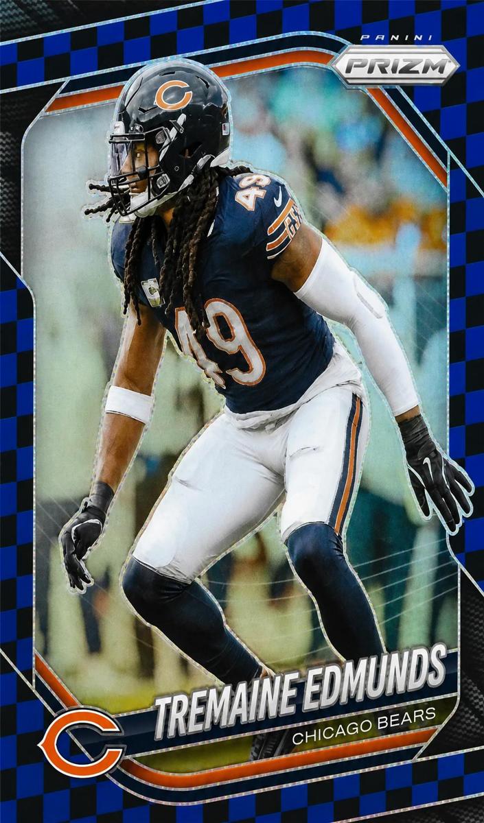 2025 Panini Prizm Football Black and Blue Checker Tremaine Edmunds #245