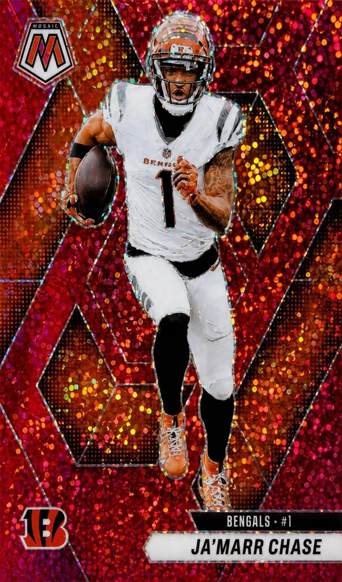 2025 Panini Mosaic Football Red Sparkle Ja'Marr Chase #11