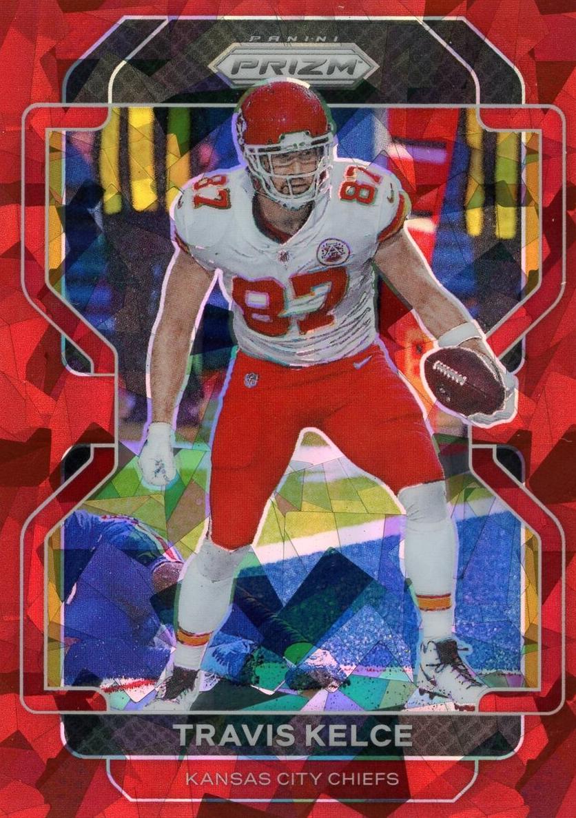 2021 Panini Prizm Football Red Ice Travis Kelce #189