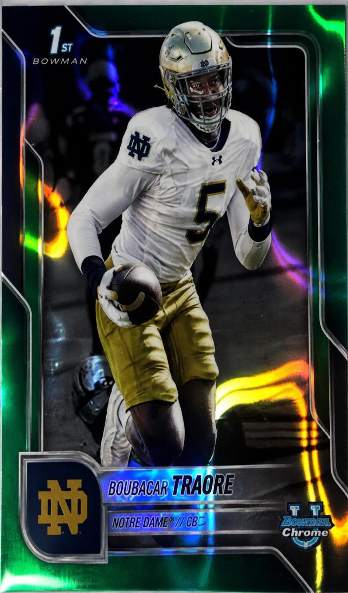 2025 Bowman Chrome University Football Green Refractor Boubacar Traore #30