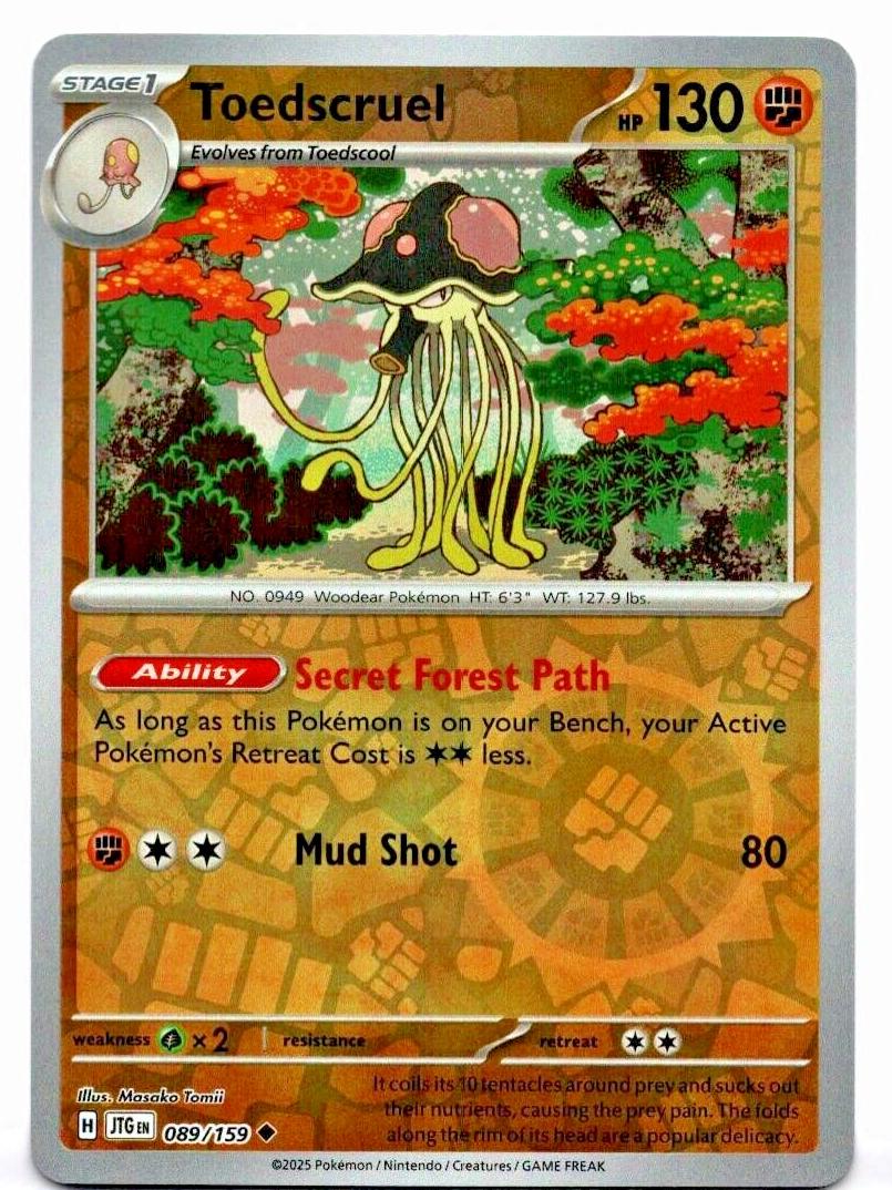 2025 Pokemon Scarlet & Violet Journey Together Reverse Holo Toedscruel #89