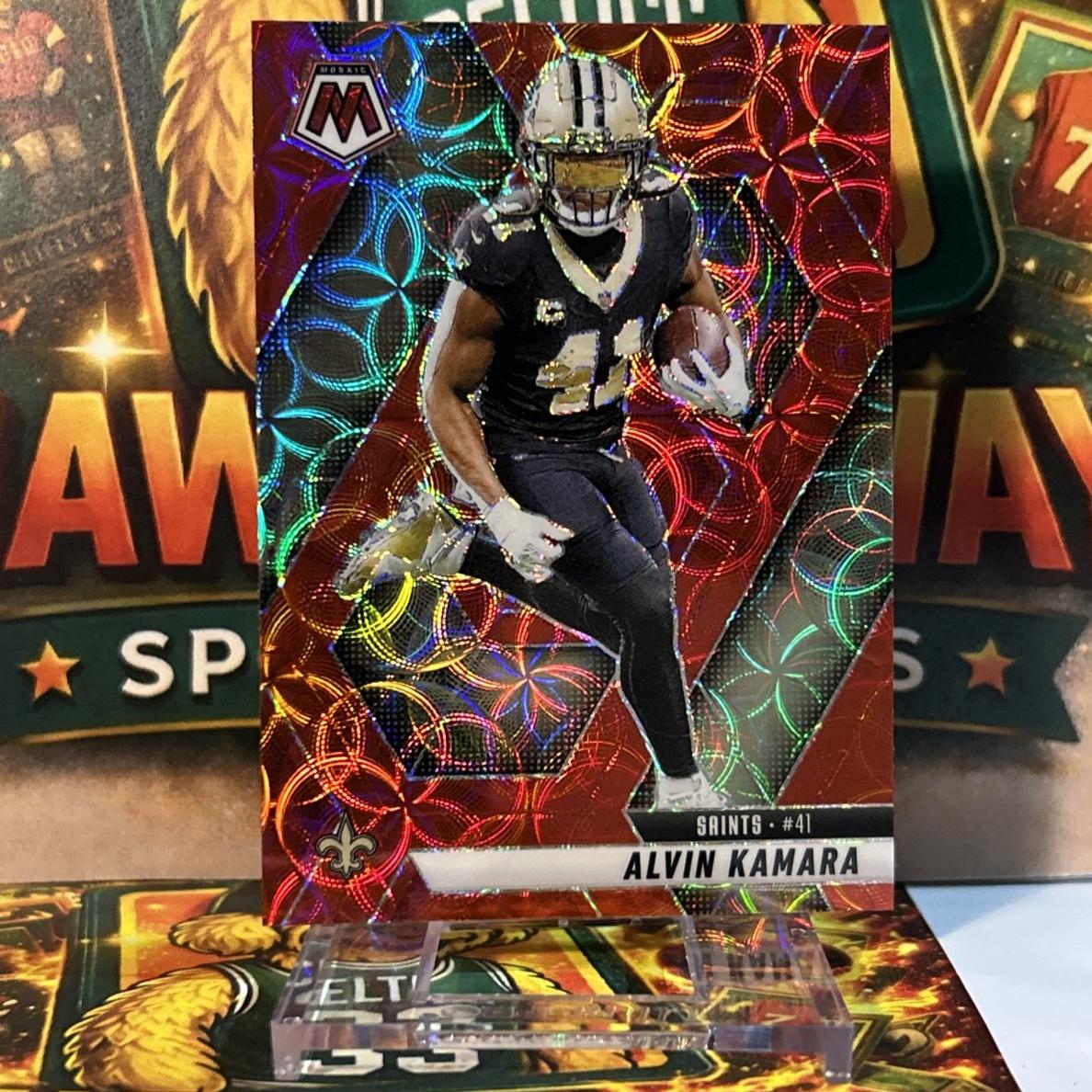 2025 Panini Mosaic Football Red Scope Alvin Kamara #188