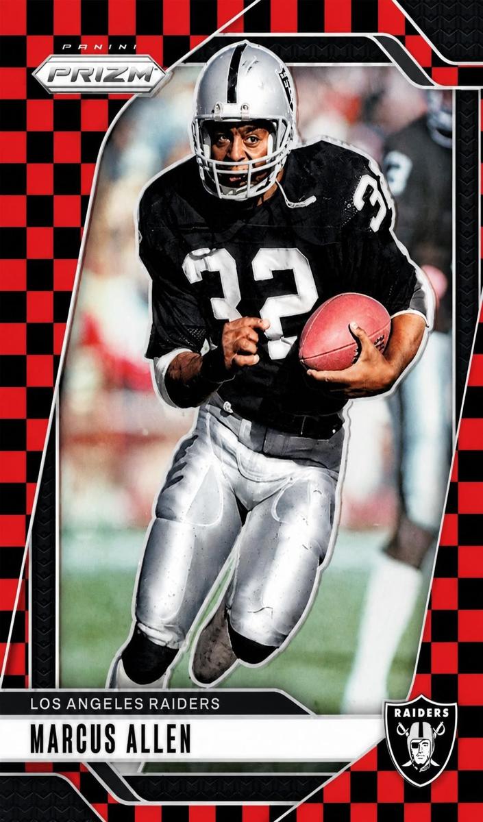 2024 Panini Prizm Football Black and Red Checker Marcus Allen #155
