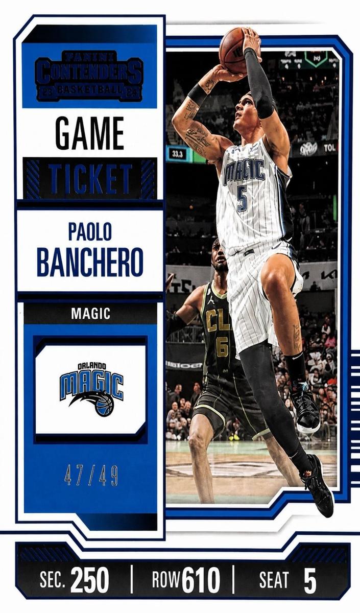2023 Panini Contenders Basketball Blue Game Ticket Paolo Banchero #23