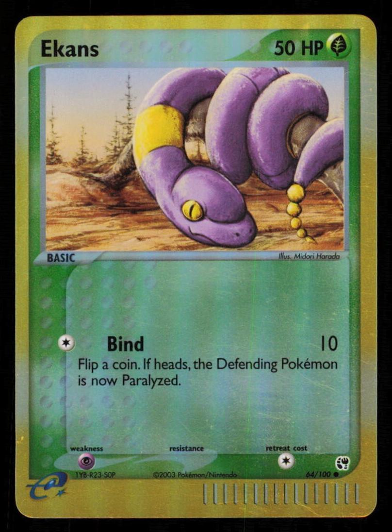 2003 Pokemon EX Sandstorm Reverse Foil Ekans #64