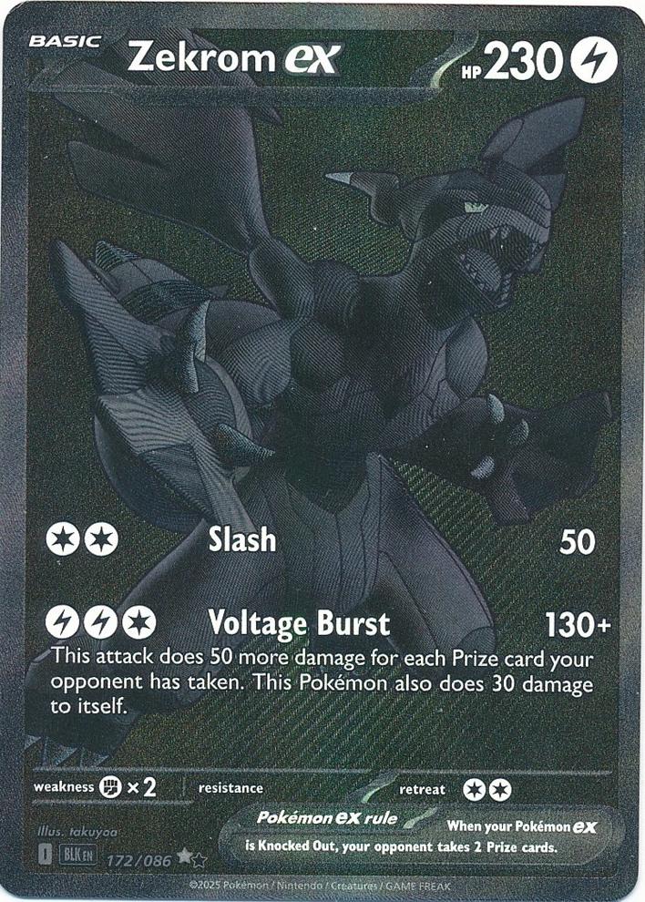 2025 Pokemon Scarlet & Violet Black Bolt Zekrom EX #172 RAW Ungraded