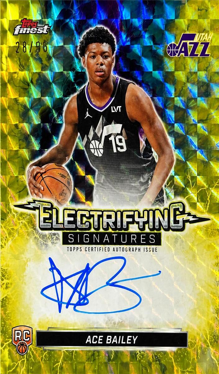 2025 Topps Finest Basketball Yellow Geometric Refractor Ace Bailey #ESG-AB PSA 10