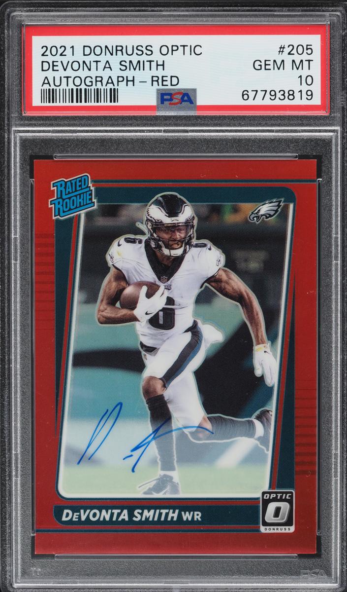 2021 Donruss Optic Football Red DeVonta Smith #205 PSA 9