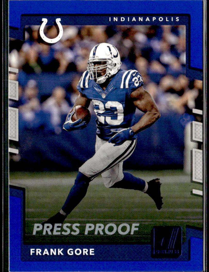 2017 Panini Donruss Football Press Proof Blue Frank Gore #40