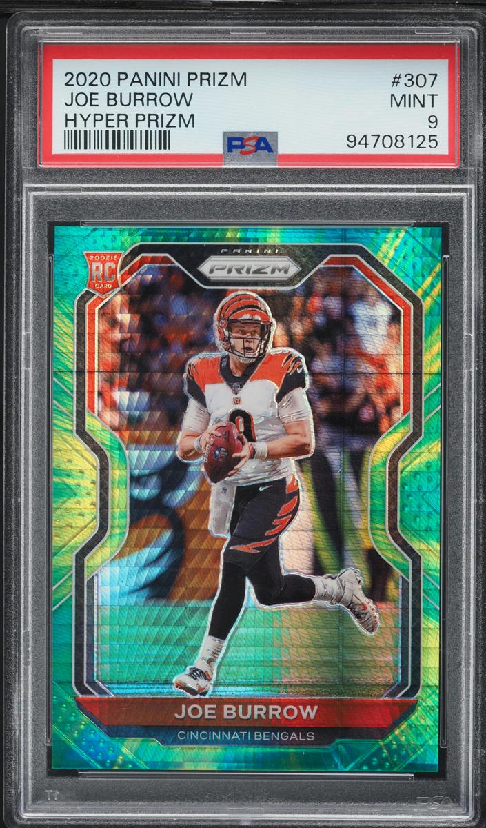 2020 Panini Prizm Football Hyper Joe Burrow #307 PSA 8.5