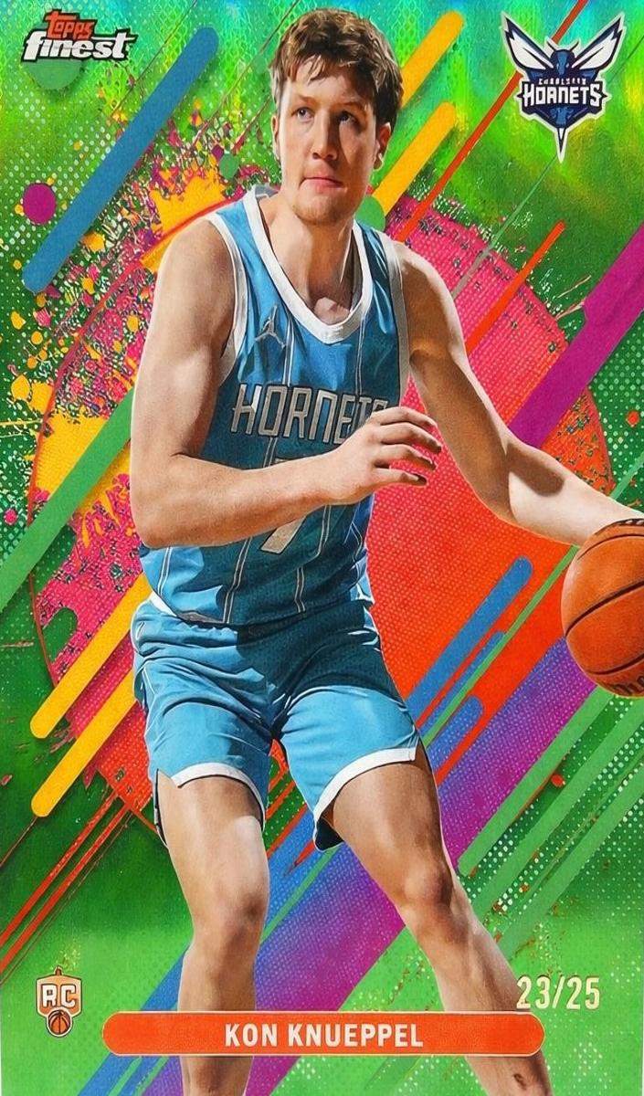 2025 Topps Finest Basketball Green Refractor Kon Knueppel #204