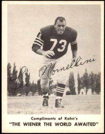 1963 Kahn's Wieners Football Leo Nomellini #NNO