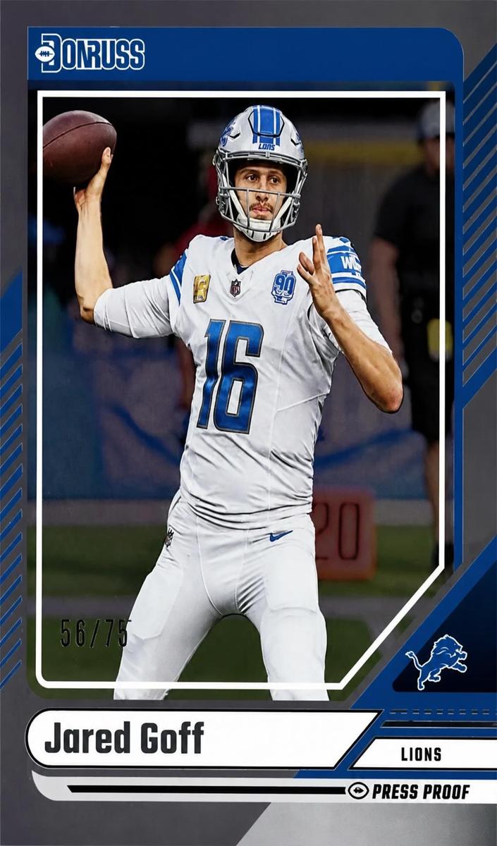 2024 Panini Donruss Football Press Proof Silver Die-Cut Jared Goff #200