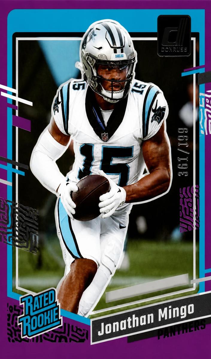 2023 Panini Clearly Donruss Football Purple Jonathan Mingo #69