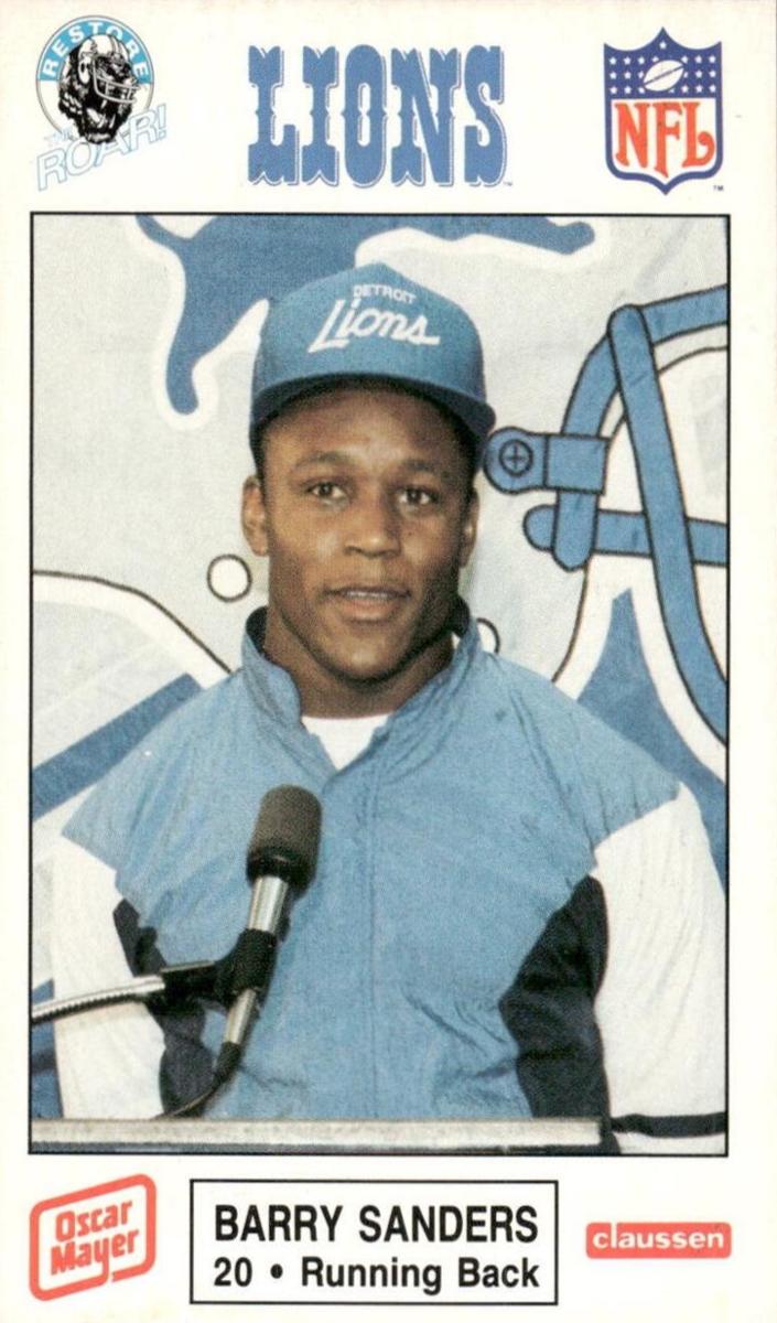 1989 Lions Police Football Barry Sanders #11 PSA 10
