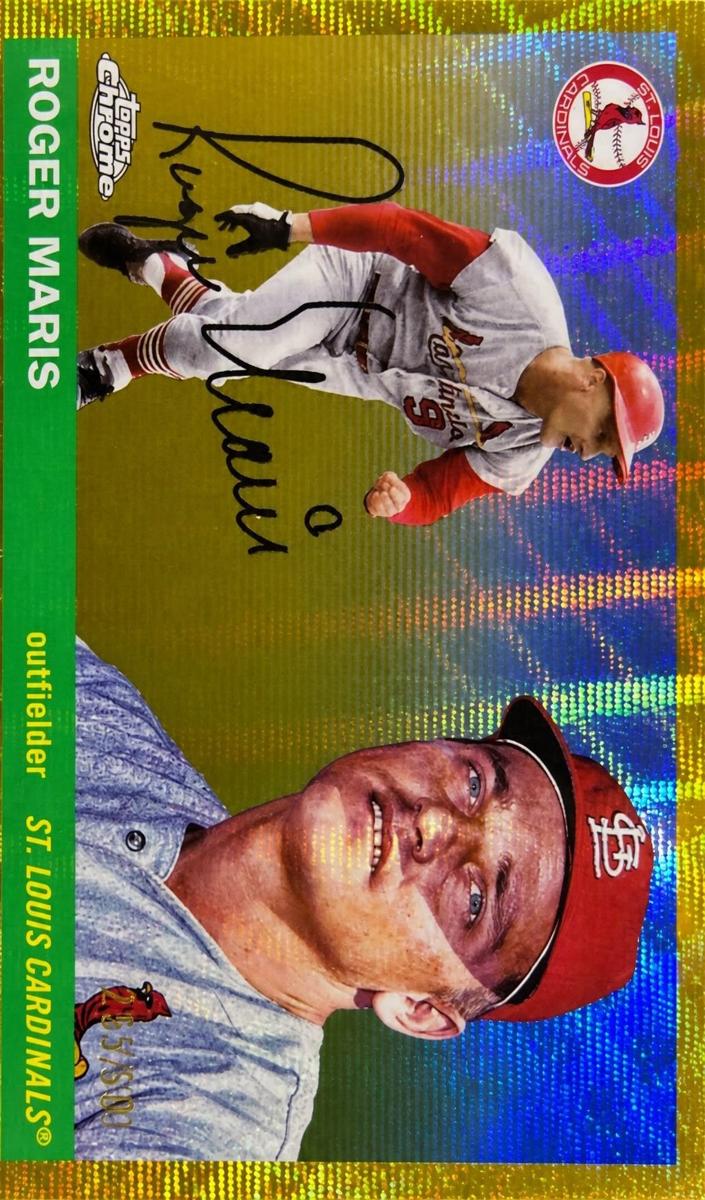 2025 Topps Chrome Platinum Baseball Gold Wave Refractor Roger Maris #427