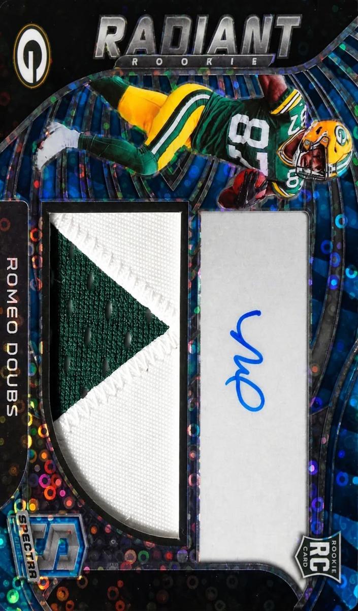 2022 Panini Spectra Football Neon Blue Romeo Doubs #RAD-RDO