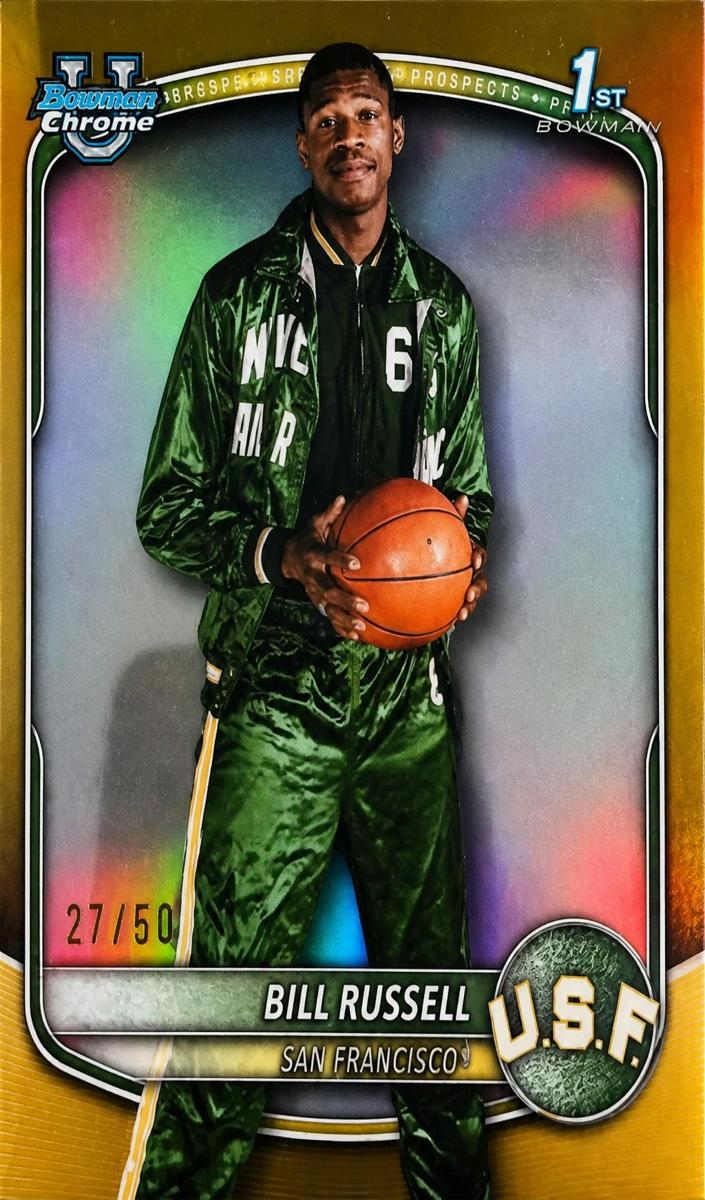 2025 Bowman Basketball Gold Refractor Bill Russell #RV-BR