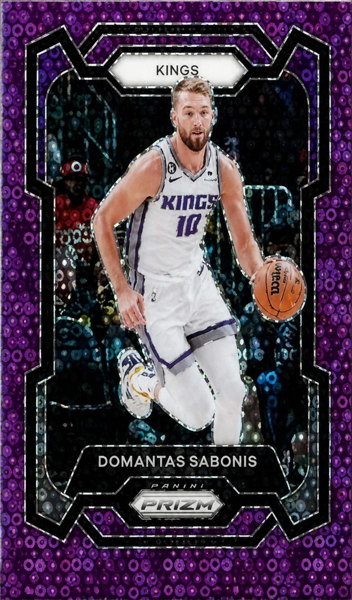 2023 Panini Prizm Basketball Fast Break Purple Domantas Sabonis #45