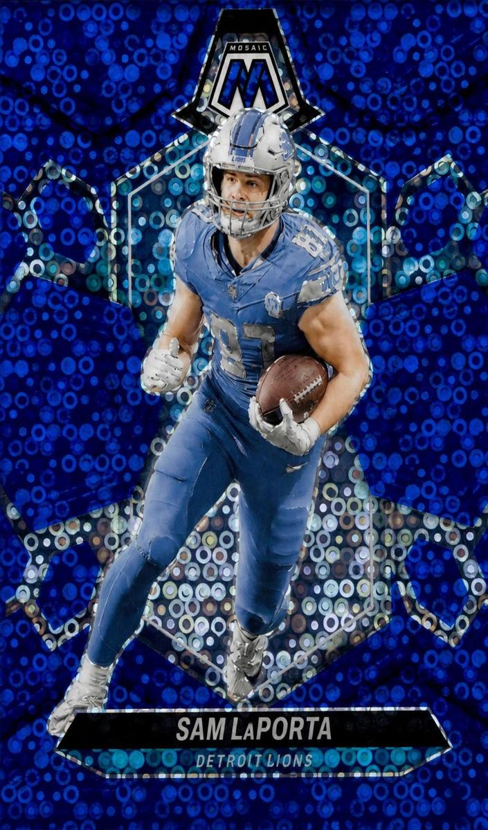 2024 Panini Mosaic Football No Huddle Blue Sam LaPorta #75