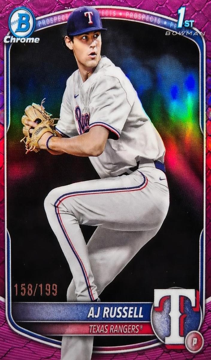 2025 Bowman Draft Chrome Baseball Fuchsia Reptilian Refractor AJ Russell #BDC-51