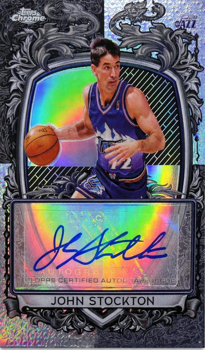 2025 Topps Chrome Basketball Refractor John Stockton #SS-JS PSA 9