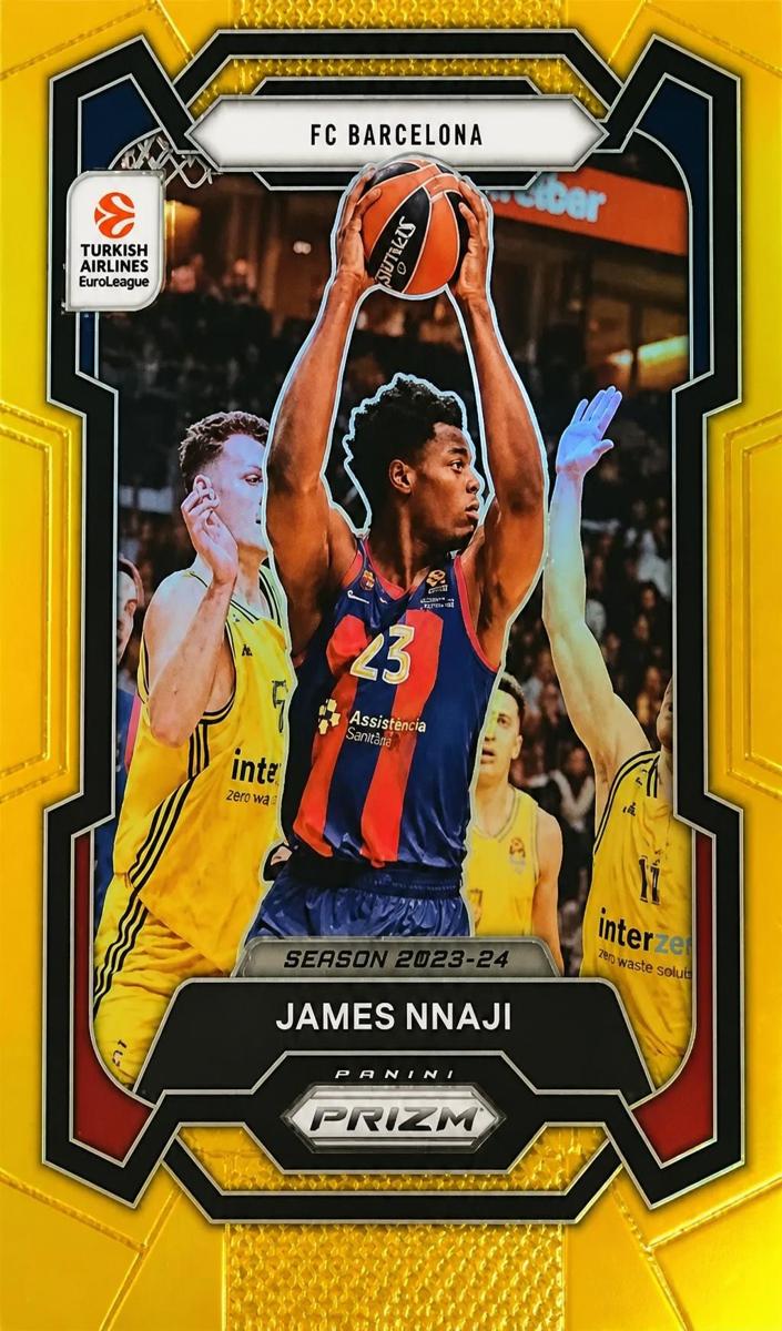 2023 Panini Prizm Turkish Airlines EuroLeague Basketball Gold James Nnaji #170