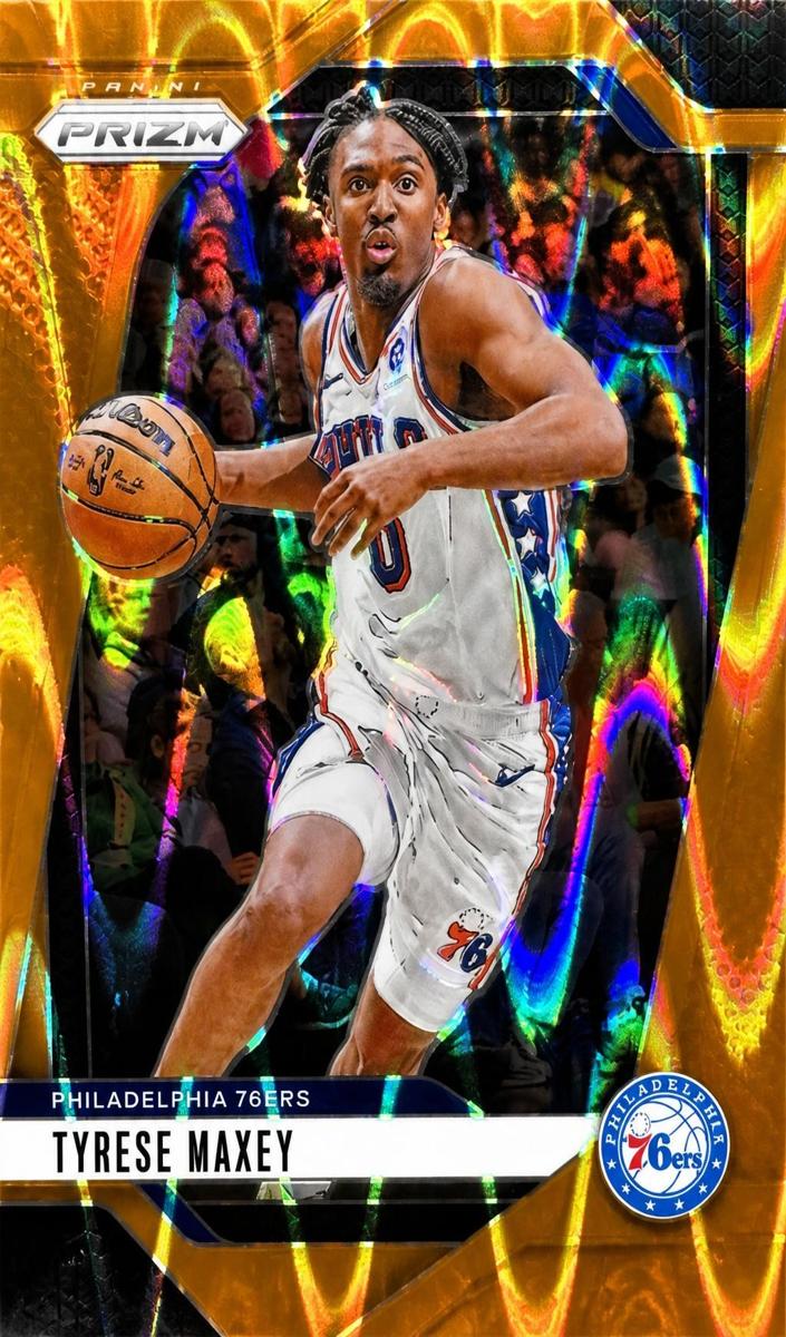 2024 Panini Prizm Basketball Orange Seismic Tyrese Maxey #96