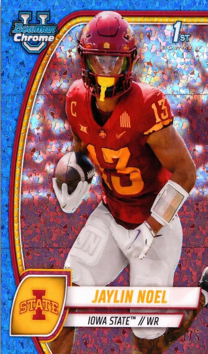 2024 Bowman Chrome University Football Blue Mini Diamond Refractor Jaylin Noel #96