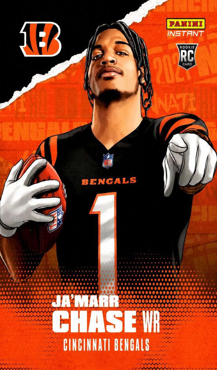 2021 Panini Instant Illustration Series Football Ja'Marr Chase #IS-JC