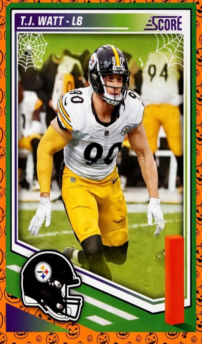 2025 Panini Score Football Pumpkin T.J. Watt #111