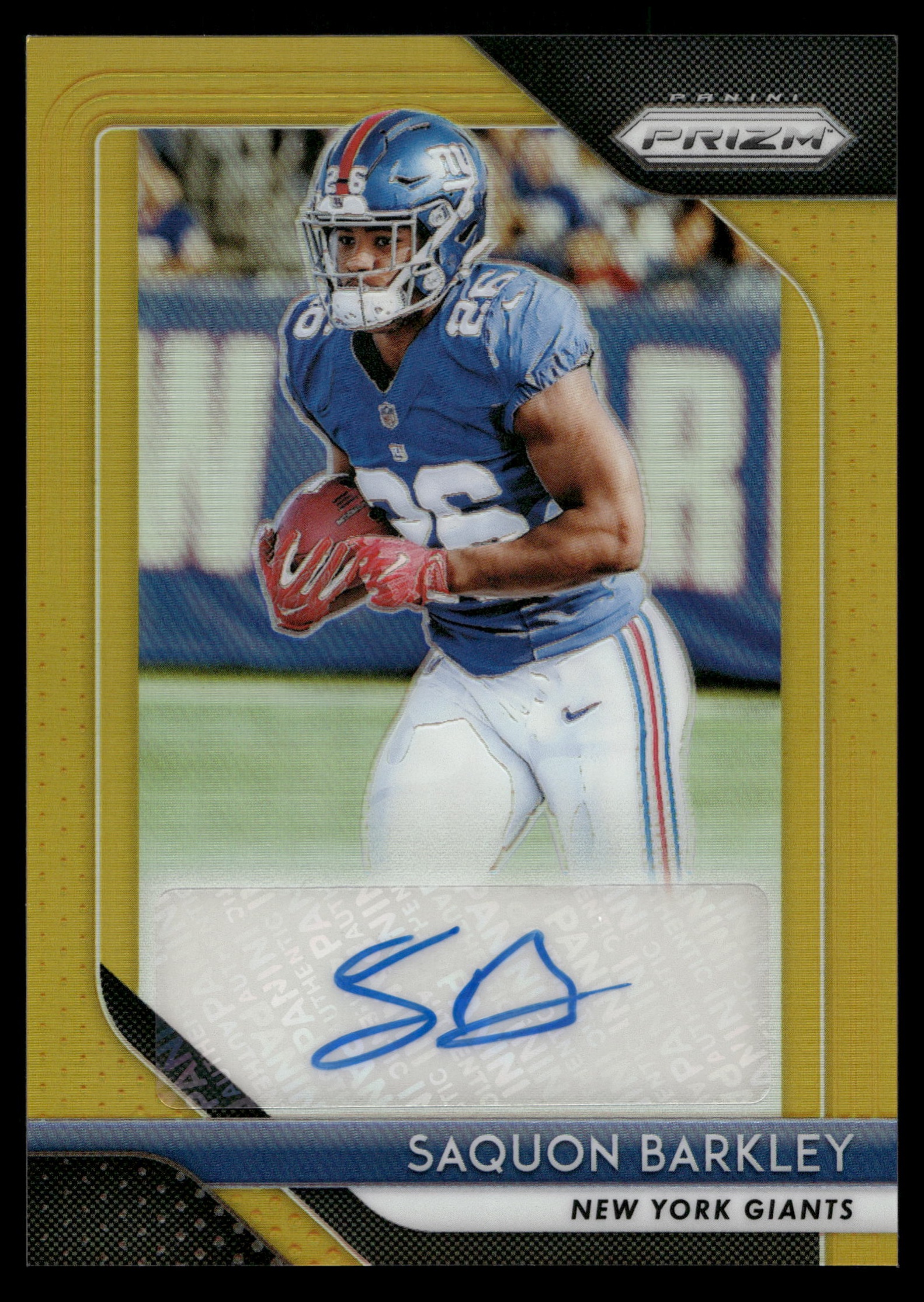 2018 Panini Prizm Football Gold Saquon Barkley #RA-SB PSA 9