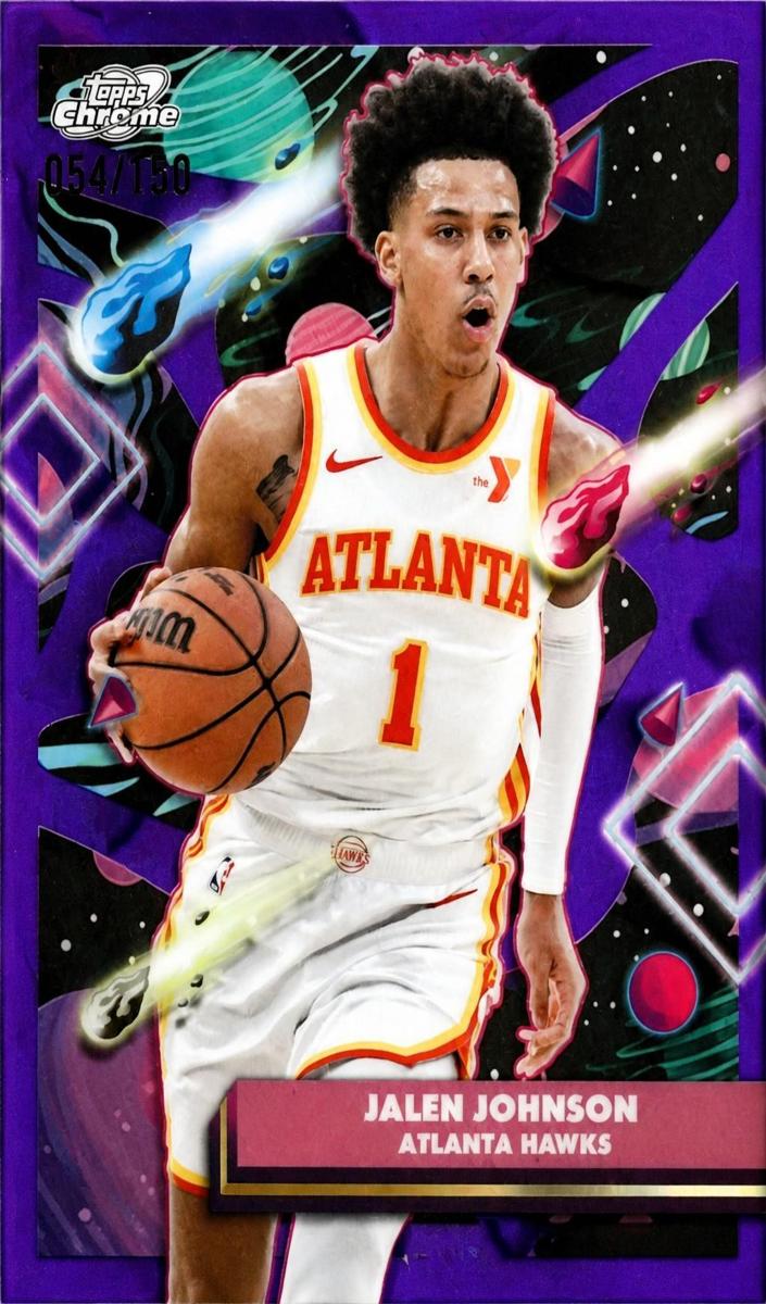 2025 Topps Cosmic Chrome Basketball Purple Nebula Refractor Jalen Johnson #29