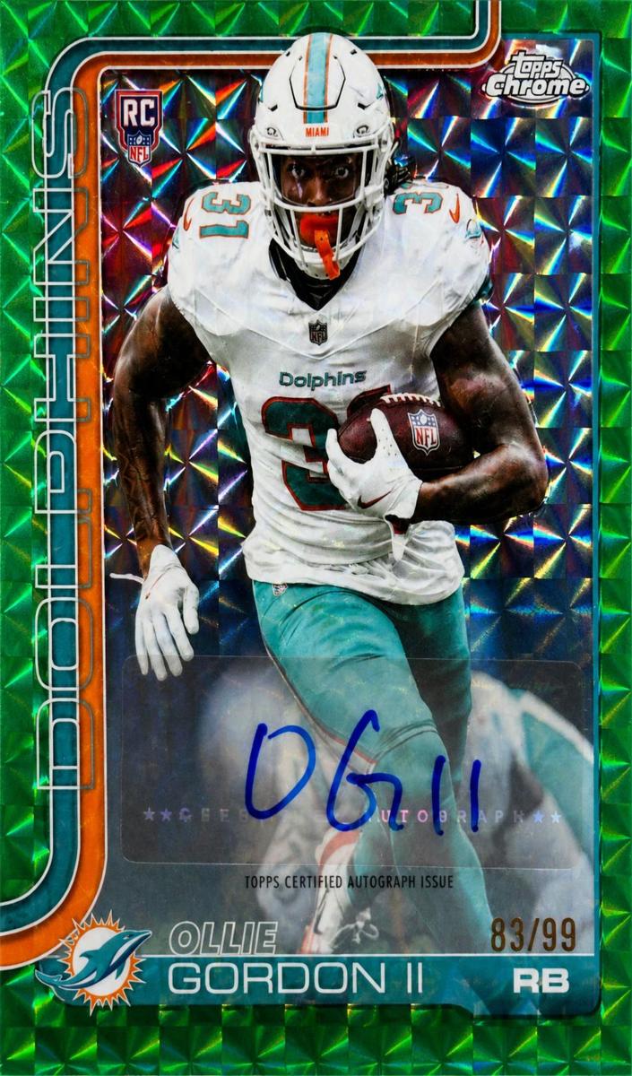 2025 Topps Chrome Football Green Geometric Refractor Ollie Gordon II #RA-OG