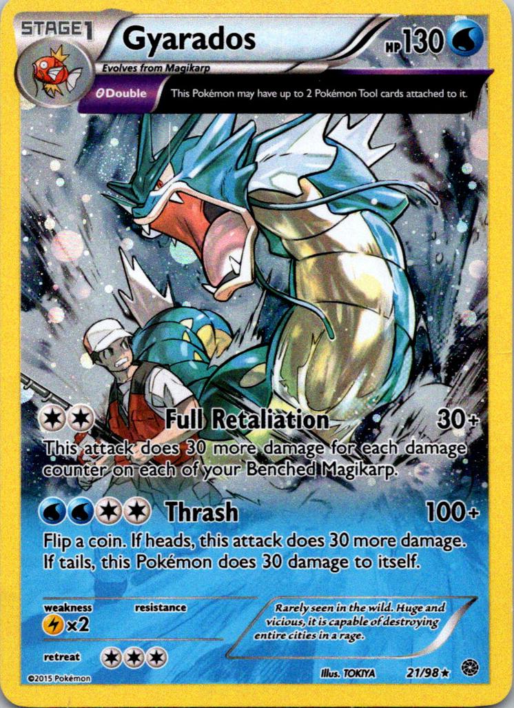 2015 Pokemon XY Ancient Origins Cosmos Holo Gyarados #21 PSA 7
