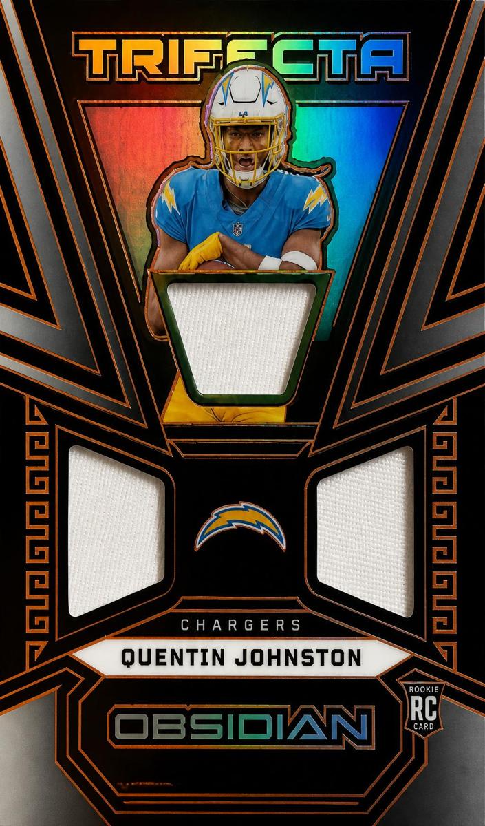2023 Panini Obsidian Football Electric Etch Orange Quentin Johnston #TRI-QJO