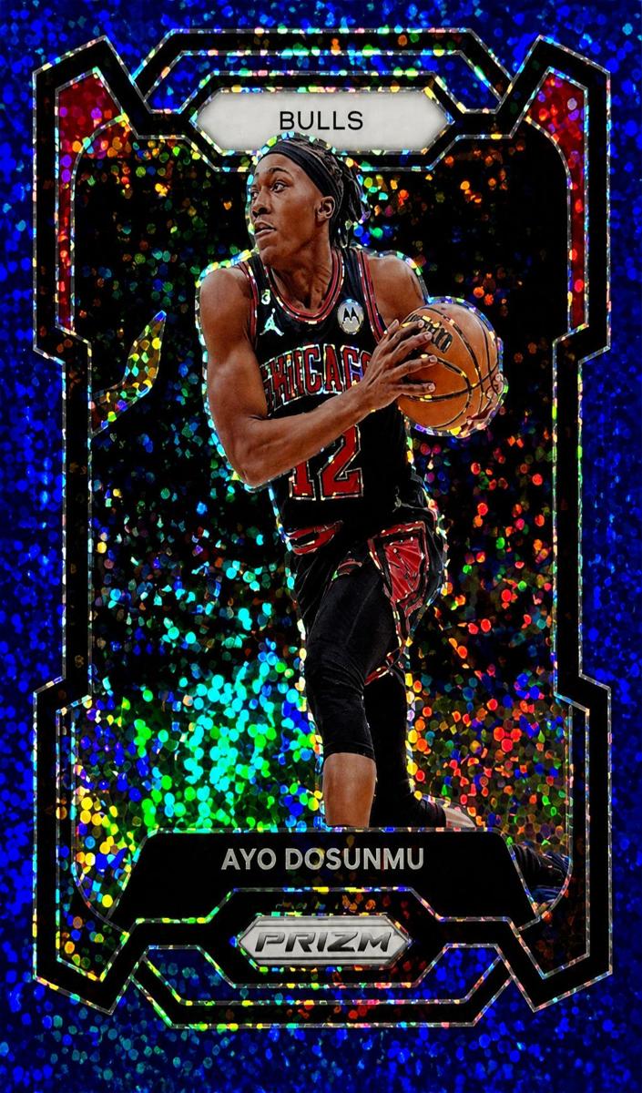 2023 Panini Prizm Basketball Blue Sparkle Ayo Dosunmu #275 PSA 9